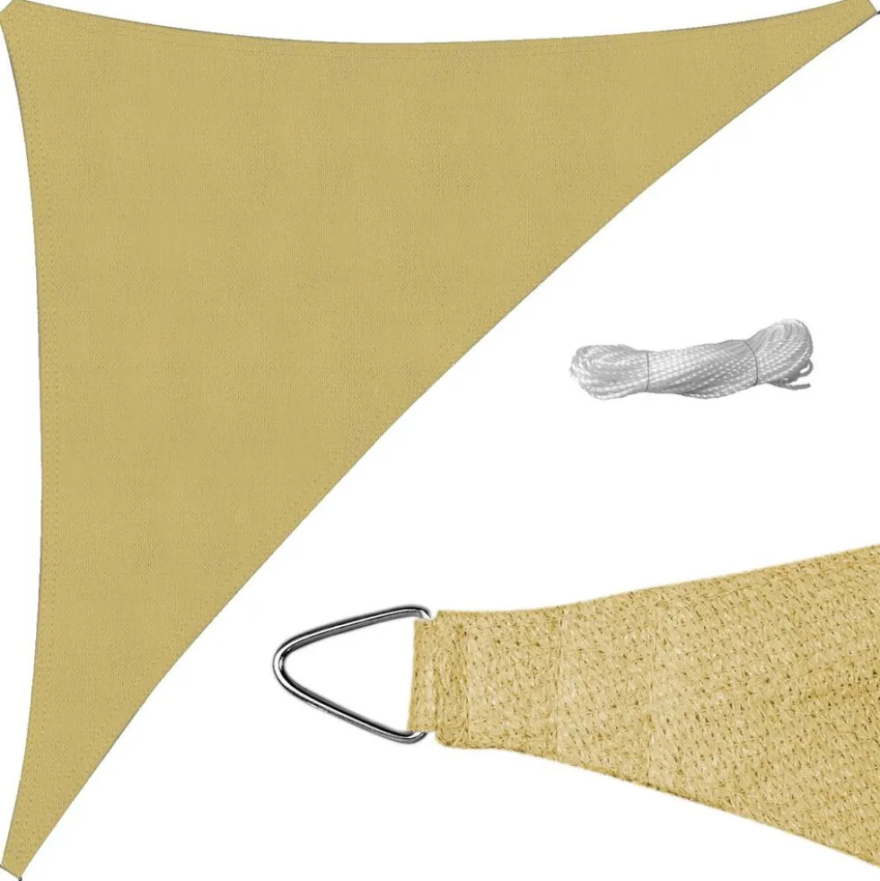 Żagiel ogrodowy przeciwsłoneczny DecoTeam Optima, trójkąt, 2,5 x 2,5 x 2,5 m, beżowy