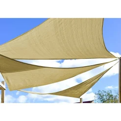 Żagiel ogrodowy przeciwsłoneczny DecoTeam Optima, trójkąt, 2 x 3 x 4 m, beżowy