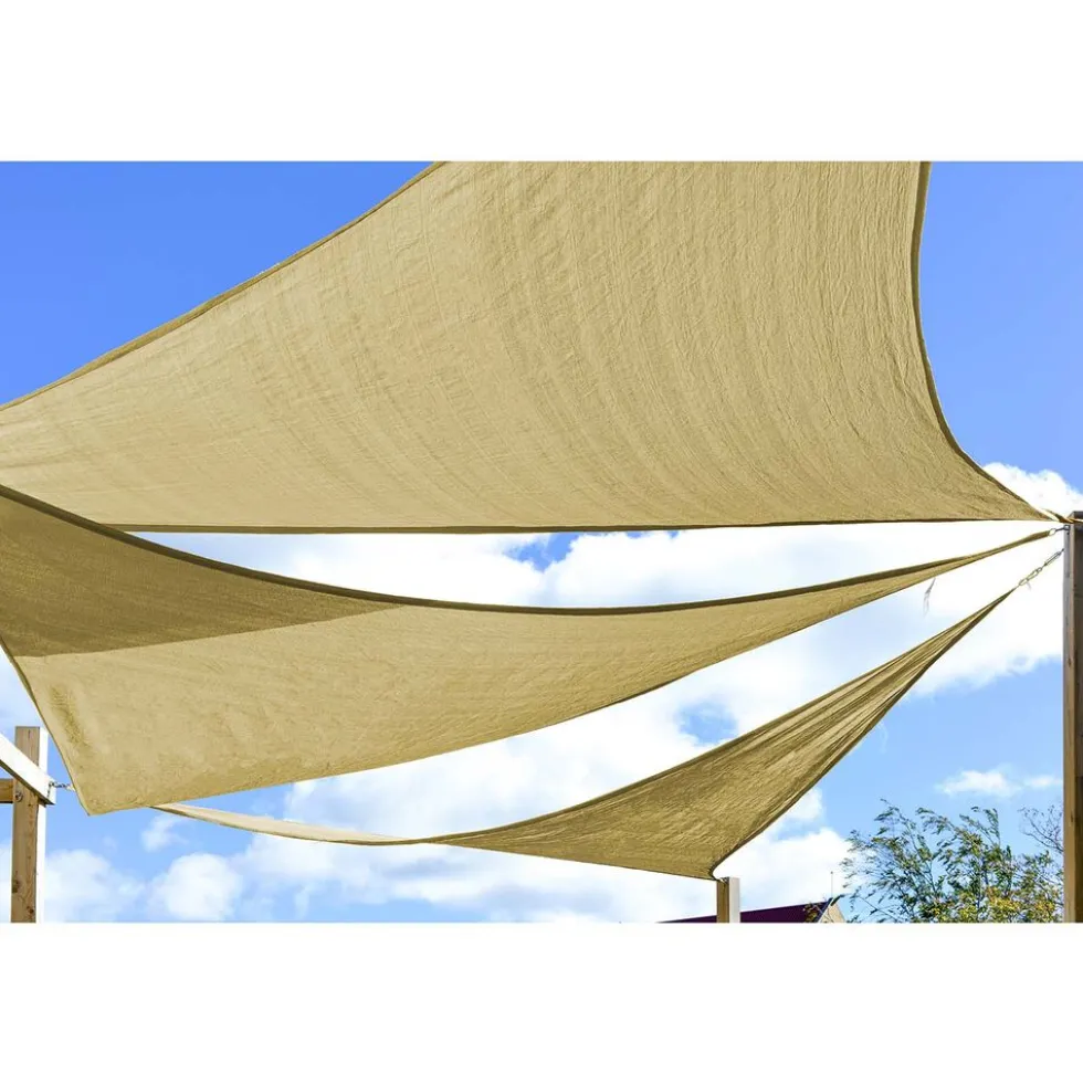Żagiel ogrodowy przeciwsłoneczny DecoTeam Optima, trójkąt, 2 x 3 x 4 m, beżowy