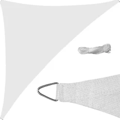 Żagiel ogrodowy przeciwsłoneczny DecoTeam Optima, trójkąt, 3,6 x 3,6 x 5 m, biały