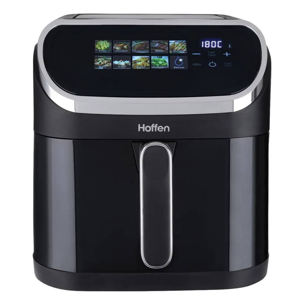Air Fryer Frytkownica beztłuszczowa z okienkiem Hoffen, 1600-2000 W, 8 l, czarna