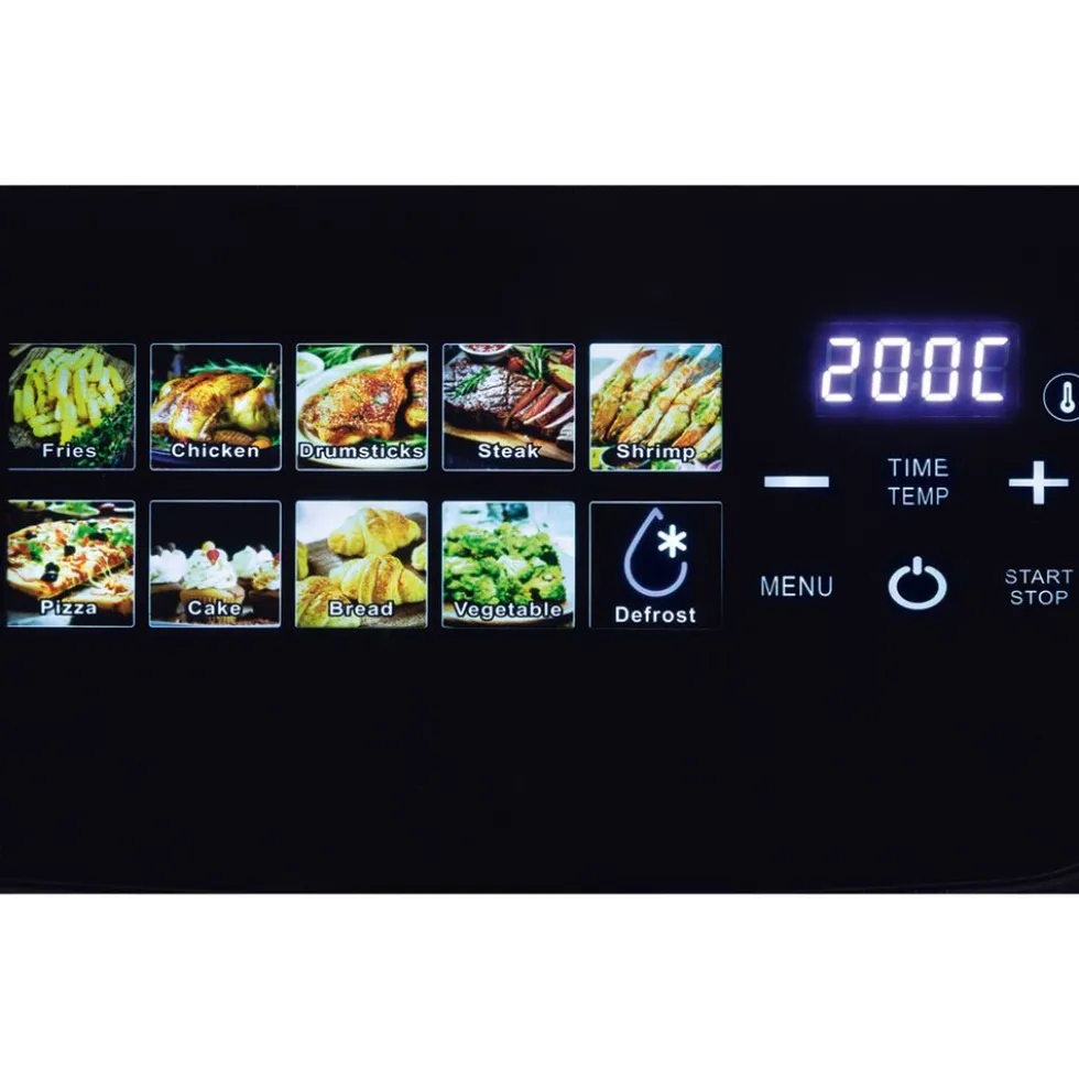 Air Fryer Frytkownica beztłuszczowa z okienkiem Hoffen, 1600-2000 W, 8 l, czarna