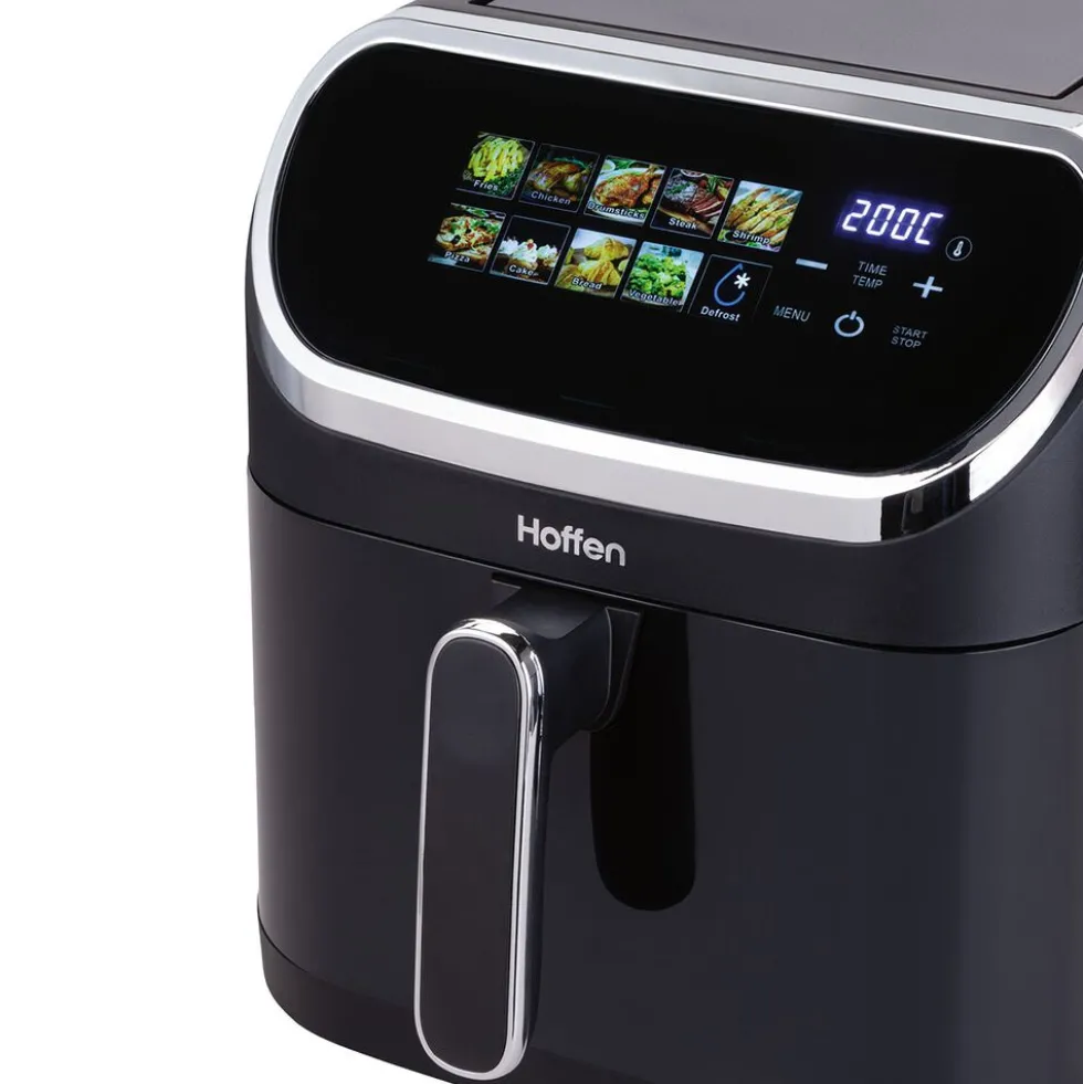 Air Fryer Frytkownica beztłuszczowa z okienkiem Hoffen, 1600-2000 W, 8 l, czarna