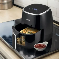 Air Fryer Frytkownica beztłuszczowa z okienkiem Hoffen, 1550 W, 5 l, czarna