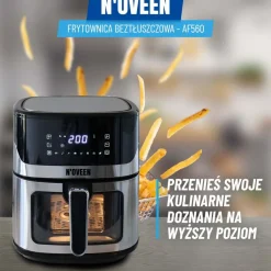 Air Fryer Frytkownica beztłuszczowa z okienkiem Noveen AF560, 1600 W, 6,5 l, czarny