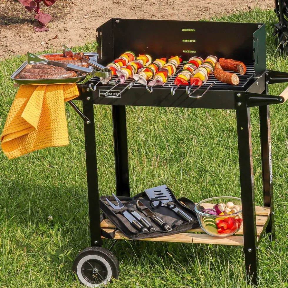 Akcesoria do grilla Konighoffer BBQ Chef, 12 elementów, w etui, stal nierdzewna
