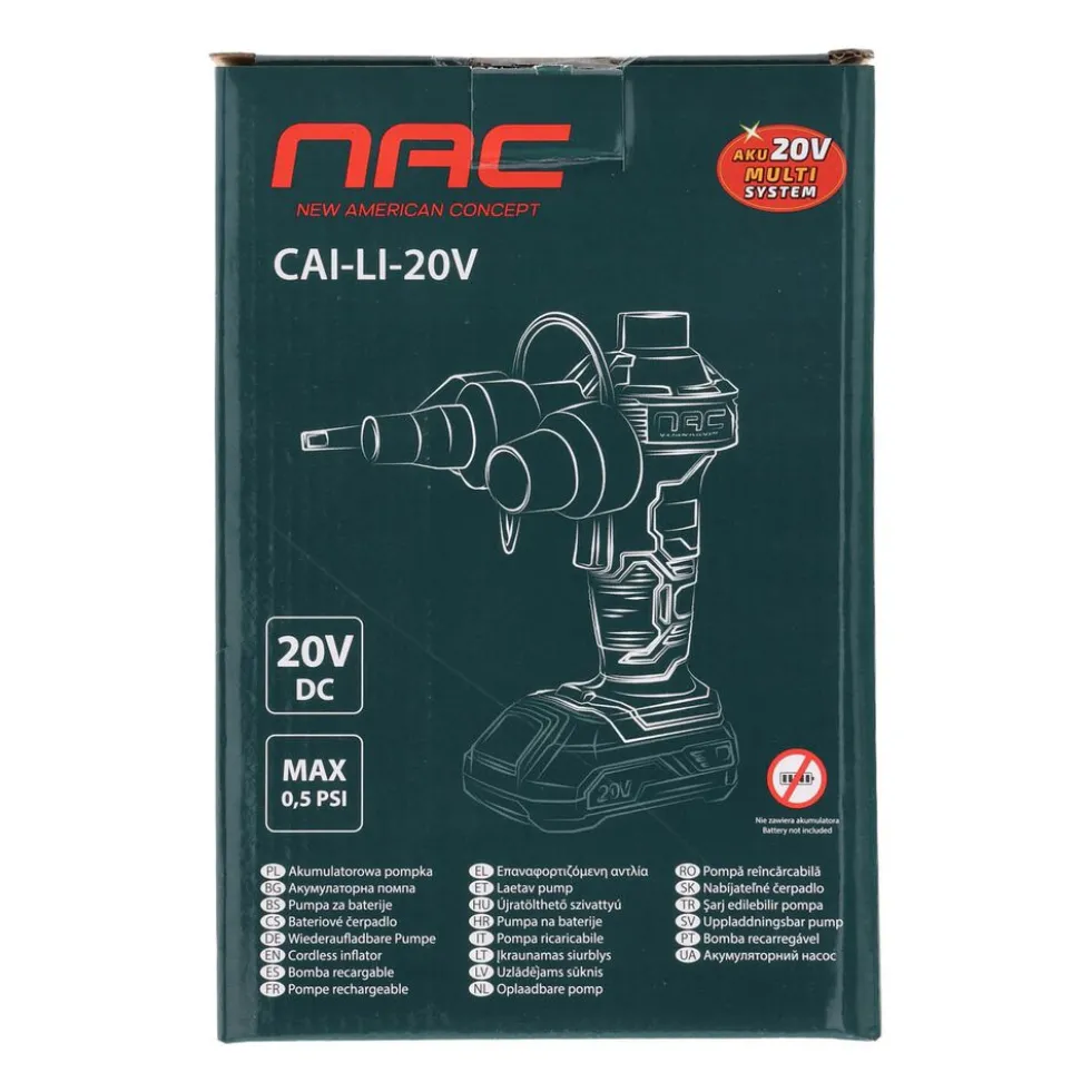 Akumulatorowa pompka body NAC CAI-LI-20V