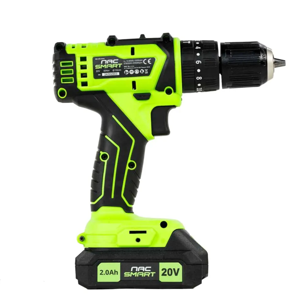 Akumulatorowa wiertarko-wkrętarka udarowa NAC Smart NS-CID-20-S, 20 V, bateria 2 Ah