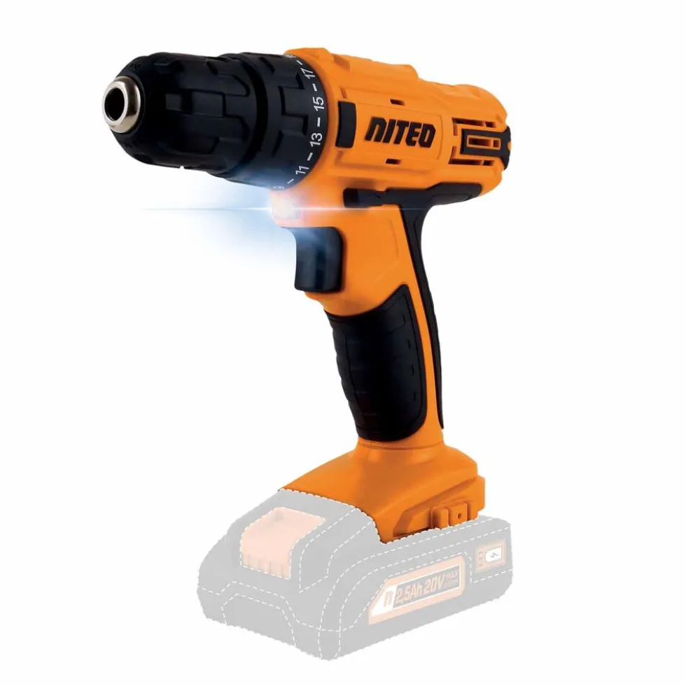 Akumulatorowa wiertarko-wkrętarka Niteo 20 V Max, 20 V, z udarem