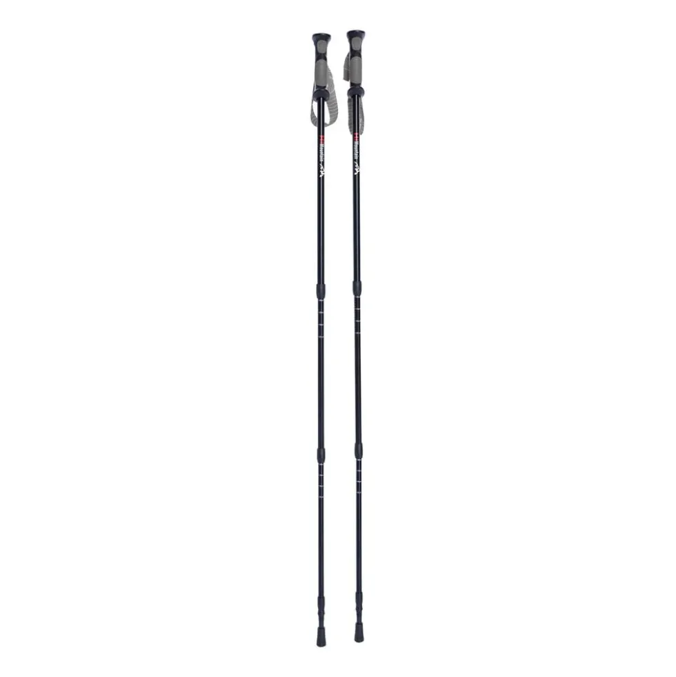 Aluminiowe kije trekkingowe HiMountain, 66-135 cm, czarno-szare