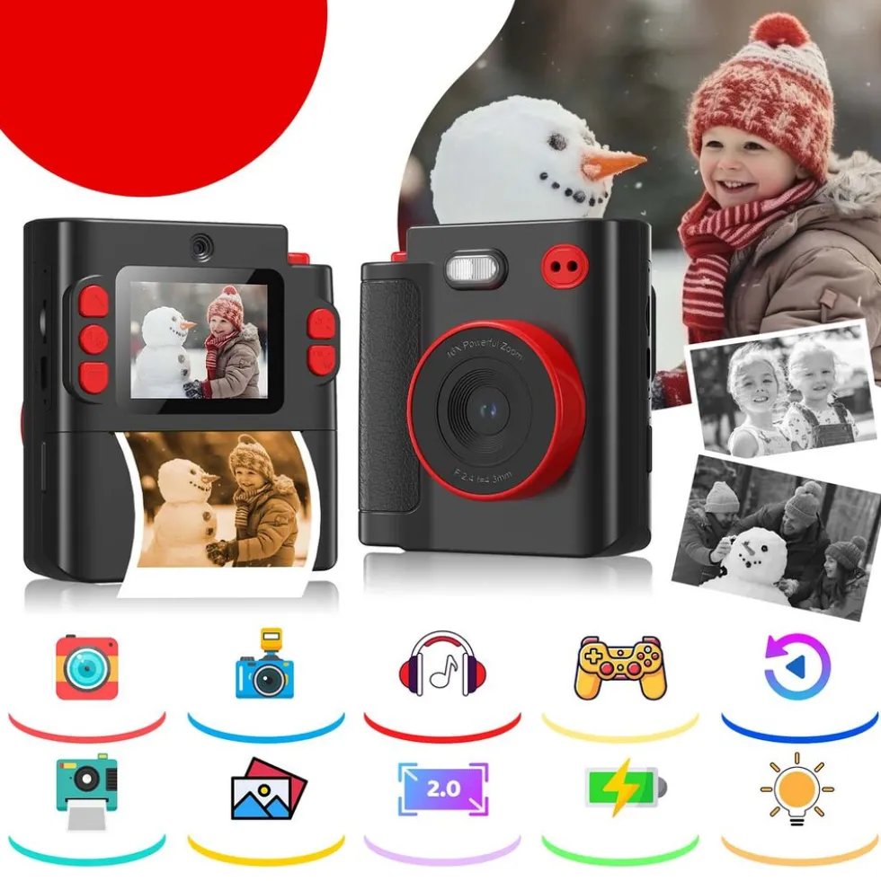 Aparat natychmiastowy dla dzieci Leting H600, z drukarką, czarny