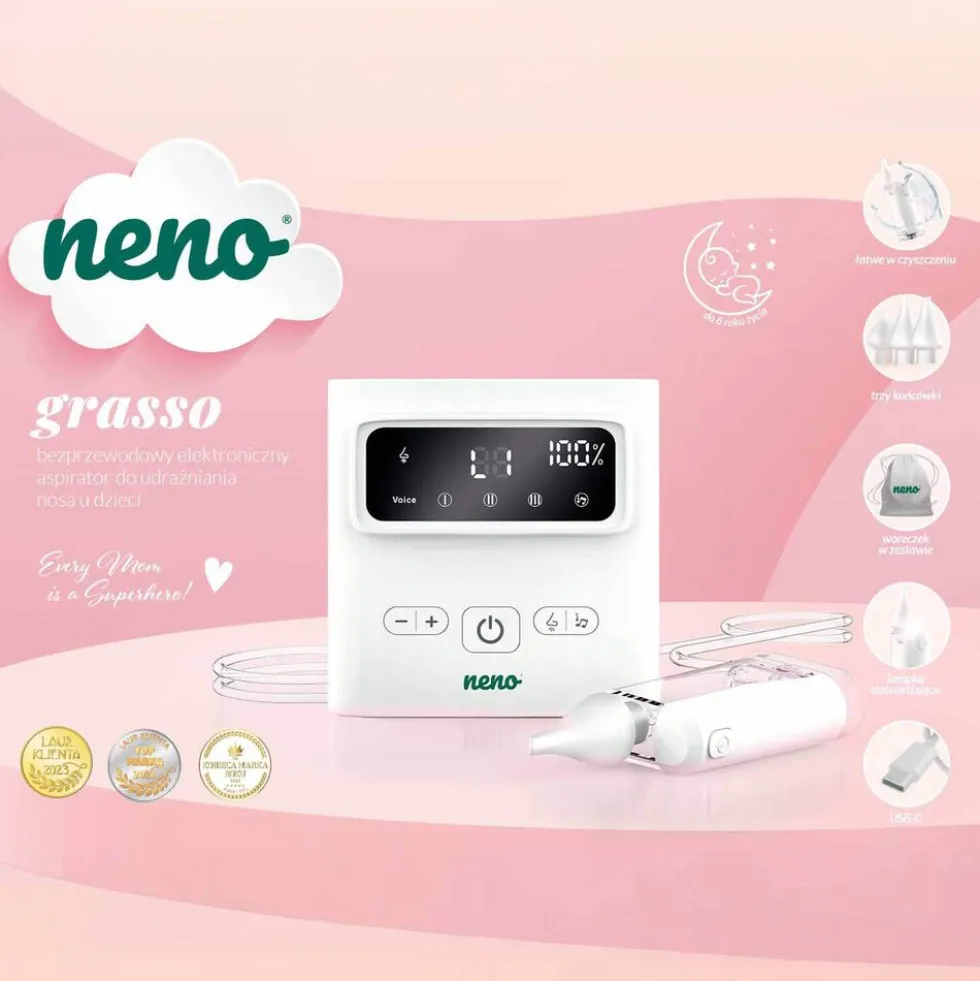 Aspirator do nosa Neno Grasso, bezprzewodowy
