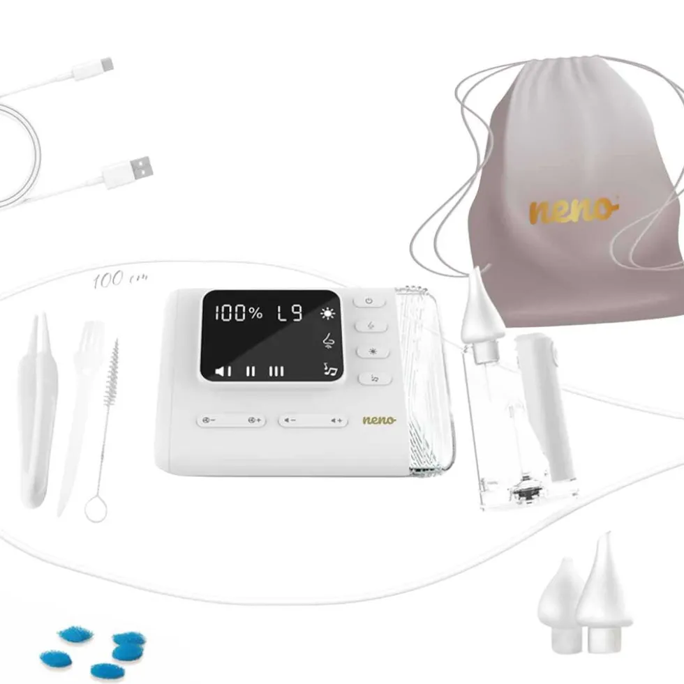 Aspirator do nosa Neno Nariz, 60 kPa, z lampą UV i podświetleniem LED