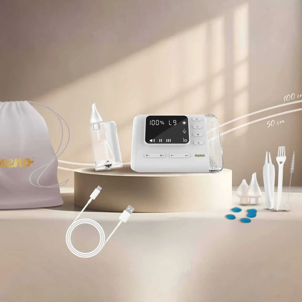 Aspirator do nosa Neno Nariz, 60 kPa, z lampą UV i podświetleniem LED