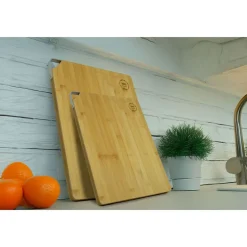 Bambusowa deska do krojenia MG Home Daily Bamboo, z aluminiowym uchwytem