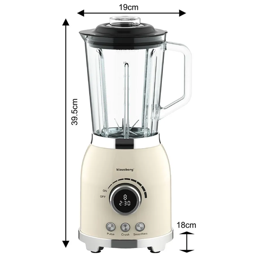 Blender kielichowy Klausberg, 600 W, 1,5 l, beżowy