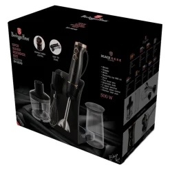 Blender ręczny BerlingerHaus Black Rose, 500 W, z akcesoriami, czarny
