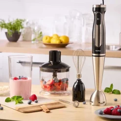 Blender ręczny 4 w 1 Hoffen, 1200 W, 4 końcówki, czarny