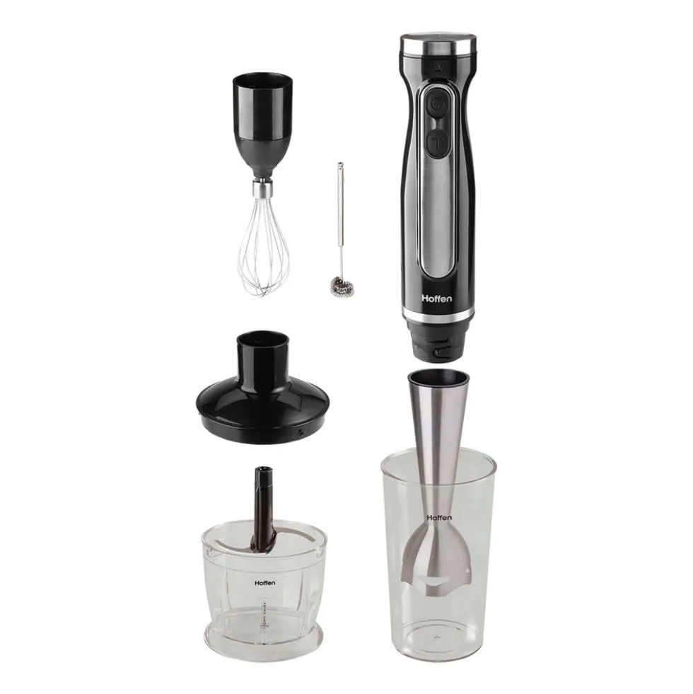 Blender ręczny 4 w 1 Hoffen, 1200 W, 4 końcówki, czarny