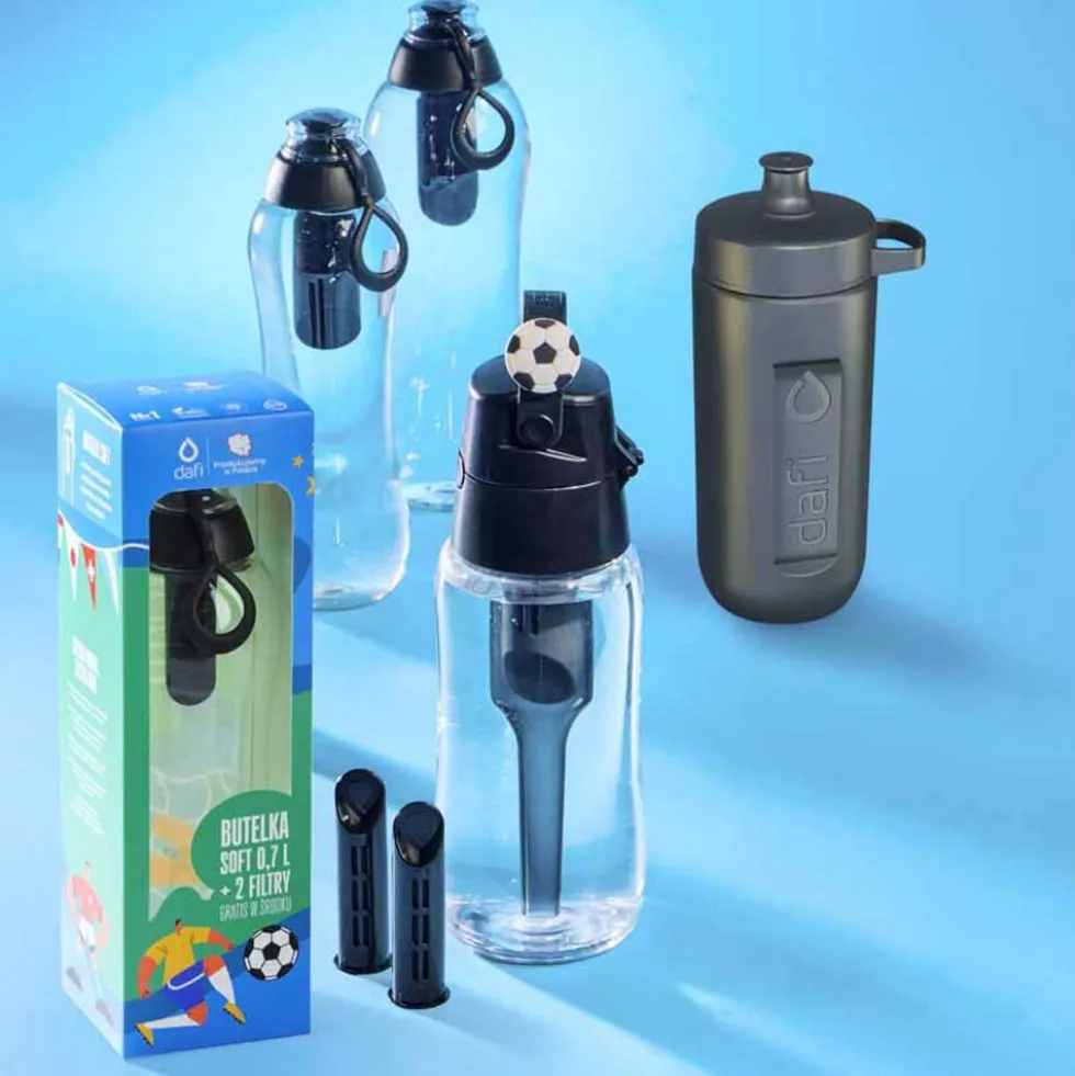 Butelka filtrująca 0,7 l Dafi Soft, 2 wkłady, tatuaż, czarna