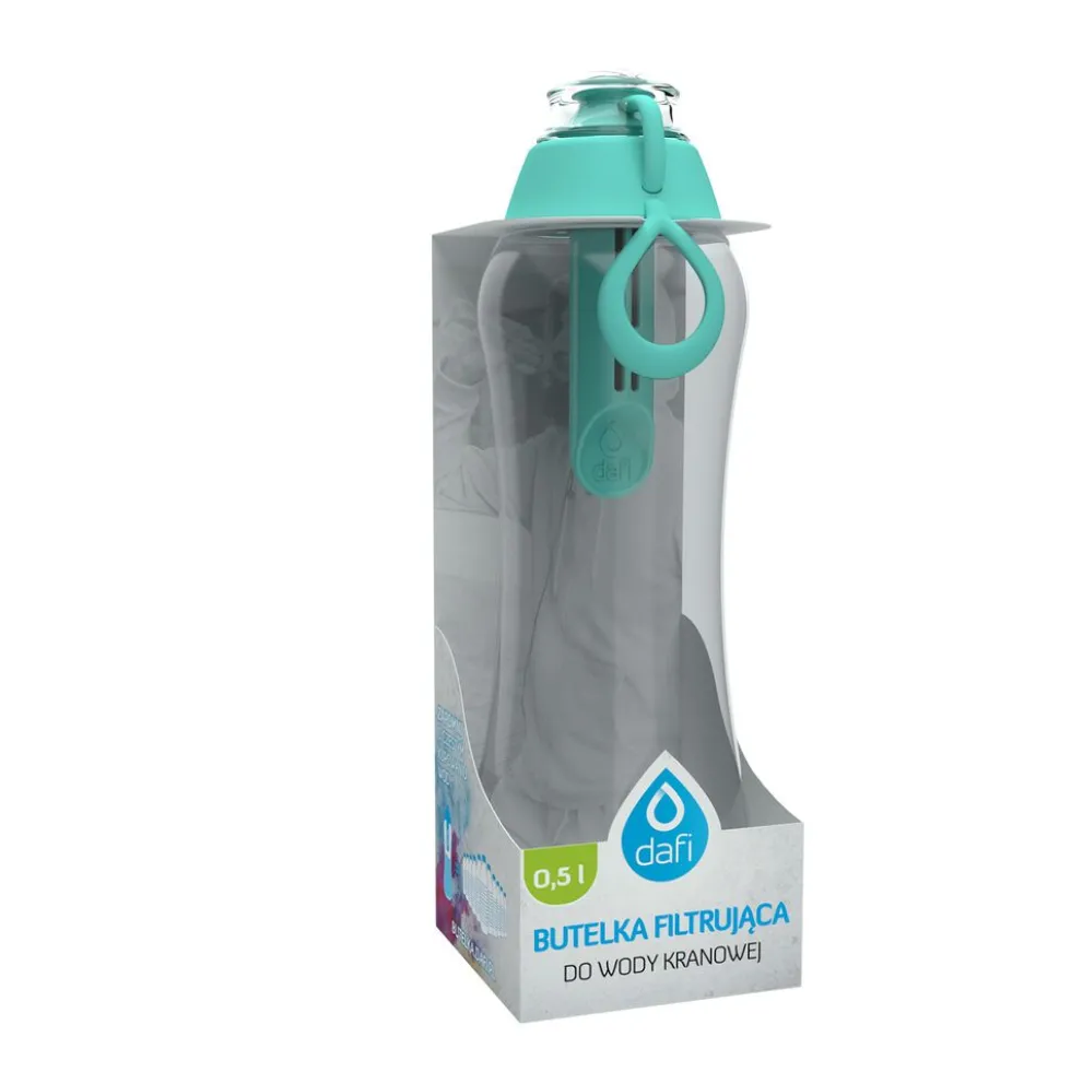 Butelka filtrująca 0,5 l SOFT, miętowa, 1 filtr w zestawie