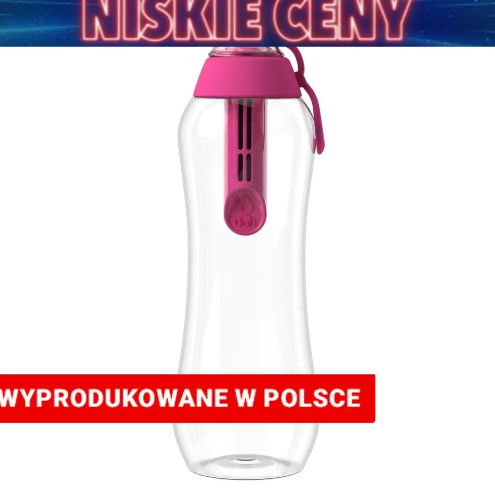 Butelka filtrująca 0,5 L SOFT, różowa, 1 filtr w zestawie