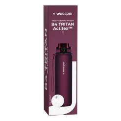 Butelka filtrująca 1 l Wessper B4 Tritan Actitex™, burgundowa