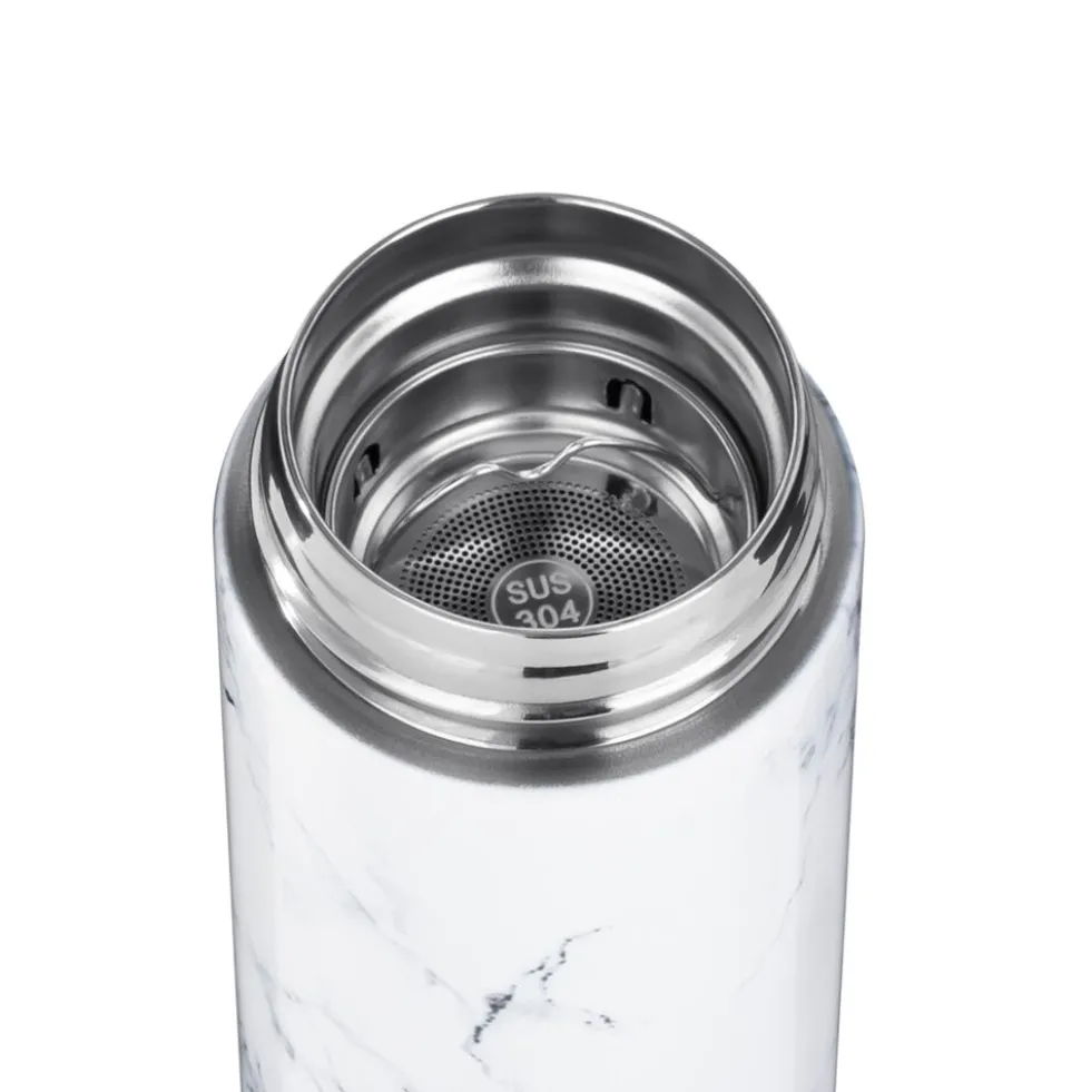 Butelka Termiczna LED NOVEEN TB2319 Marble 450 ml, biała