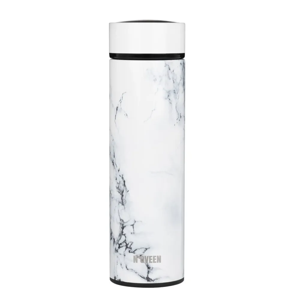 Butelka Termiczna LED NOVEEN TB2319 Marble 450 ml, biała