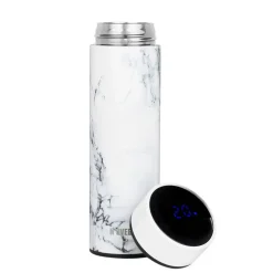 Butelka Termiczna LED NOVEEN TB2319 Marble 450 ml, biała