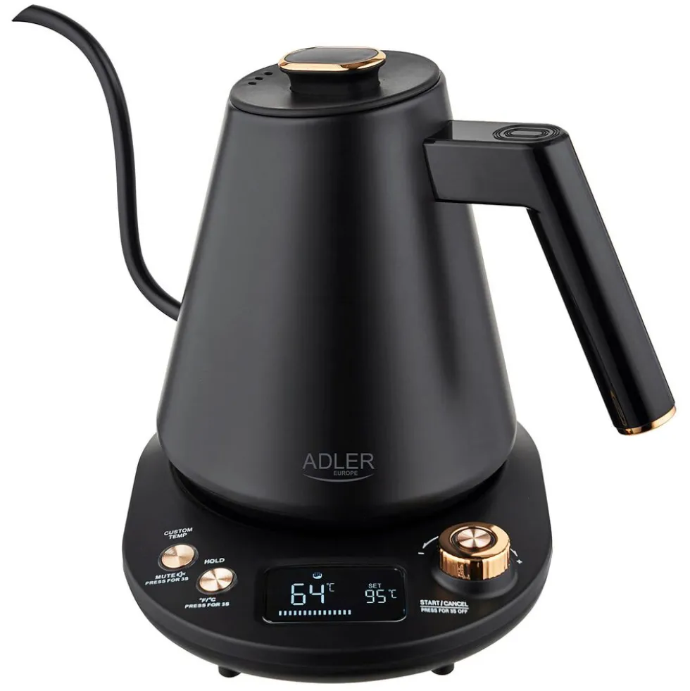Czajnik elektryczny Adler AD 1349 Gooseneck, 1 l, 1100 W, z regulacją temperatury