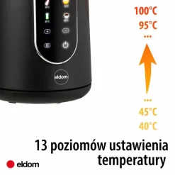 Czajnik elektryczny Eldom C550, z wyświetlaczem, 1850-2200 W, czarny