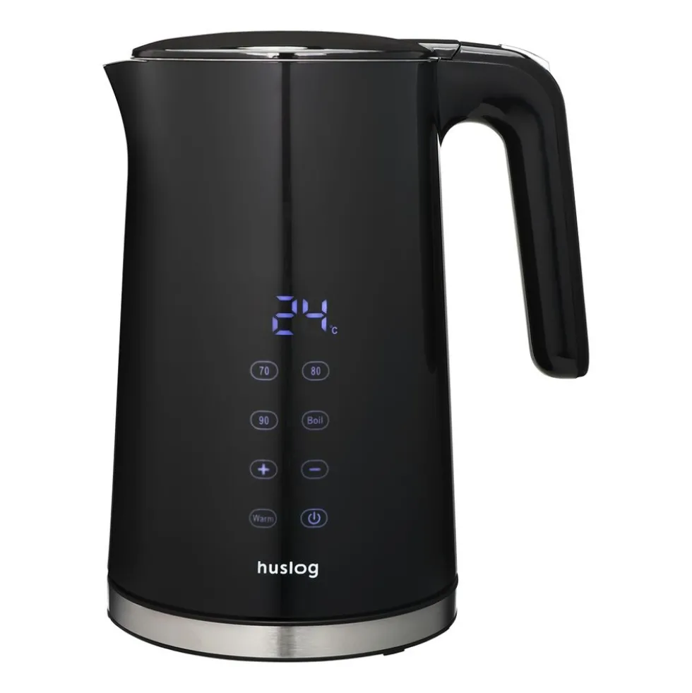 Czajnik elektryczny Huslog, 1,7 l, 1850-2200 W, z wyświetlaczem, czarny