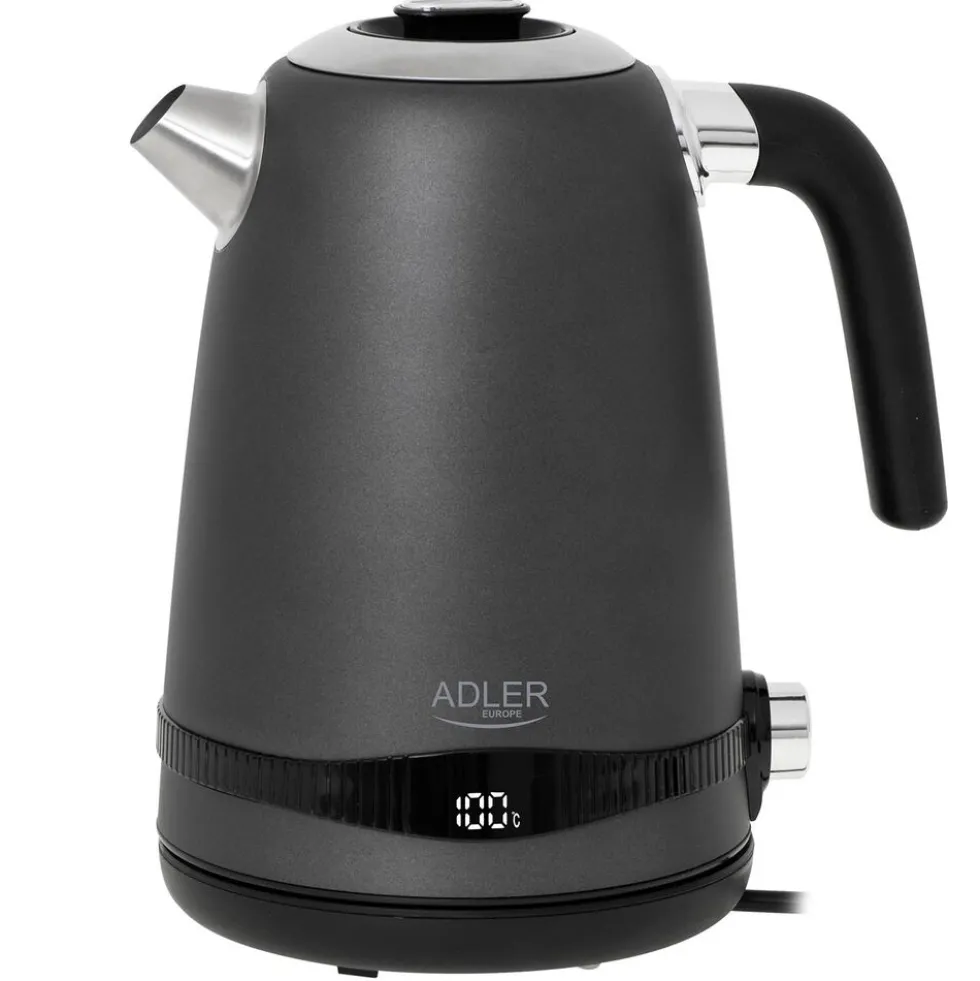 Czajnik elektryczny stalowy Adler AD 1295G, 1,7 l, 2200 W, z regulacją temperatury