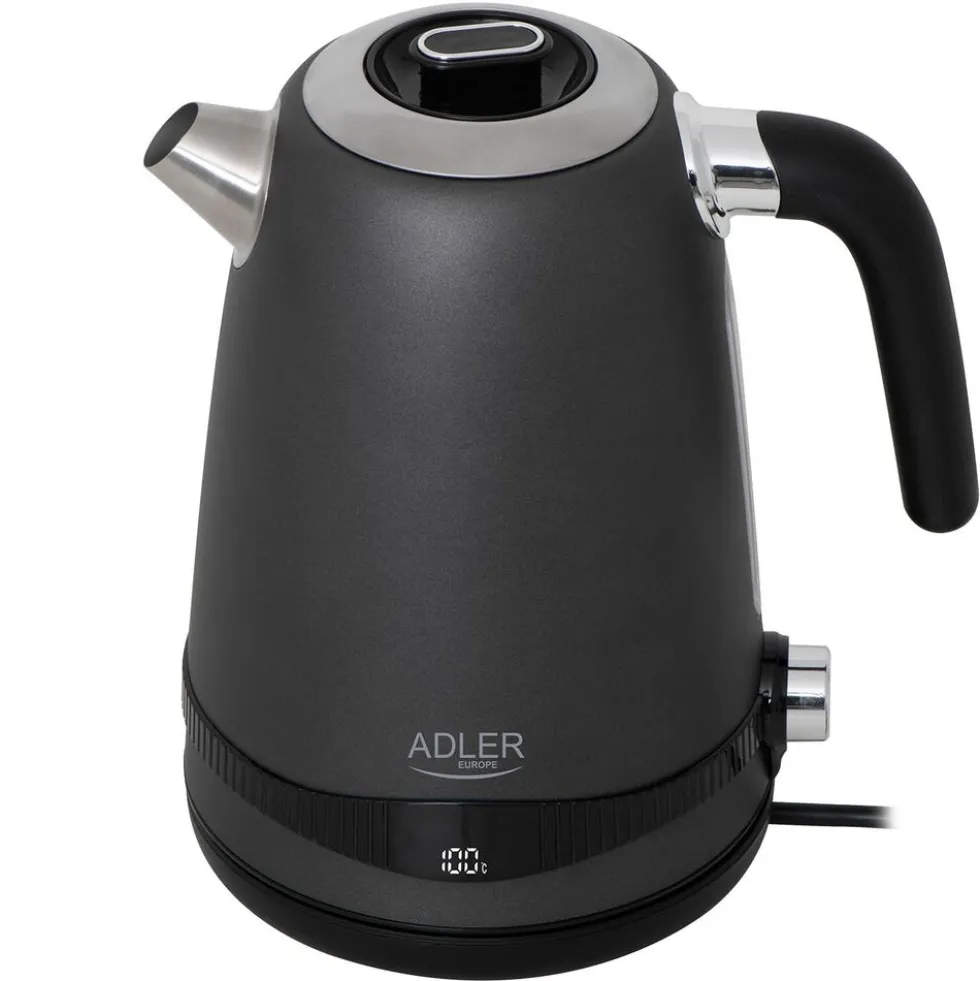 Czajnik elektryczny stalowy Adler AD 1295G, 1,7 l, 2200 W, z regulacją temperatury