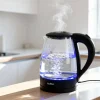 Czajnik elektryczny szklany Hoffen, 1,8 l, 2200 W, czarny