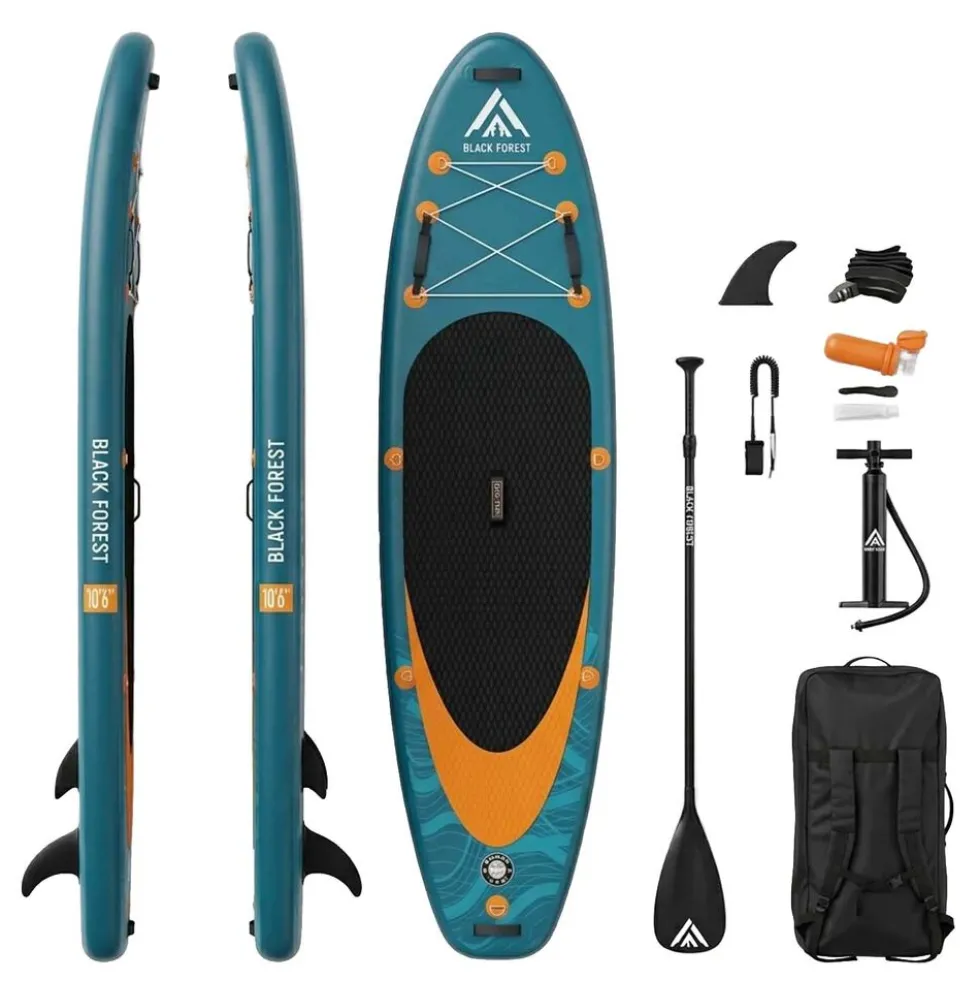 Deska SUP Black Forest, 320 x 81 x 15 cm, z akcesoriami, niebiesko-pomarańczowa