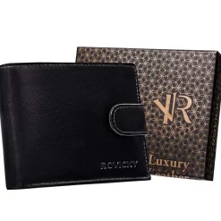 Duży portfel męski RFID ROVICKY, 9,5 x 12,5 x 3 cm, na zatrzask