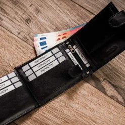 Duży portfel męski RFID ROVICKY, 9,5 x 12,5 x 3 cm, na zatrzask