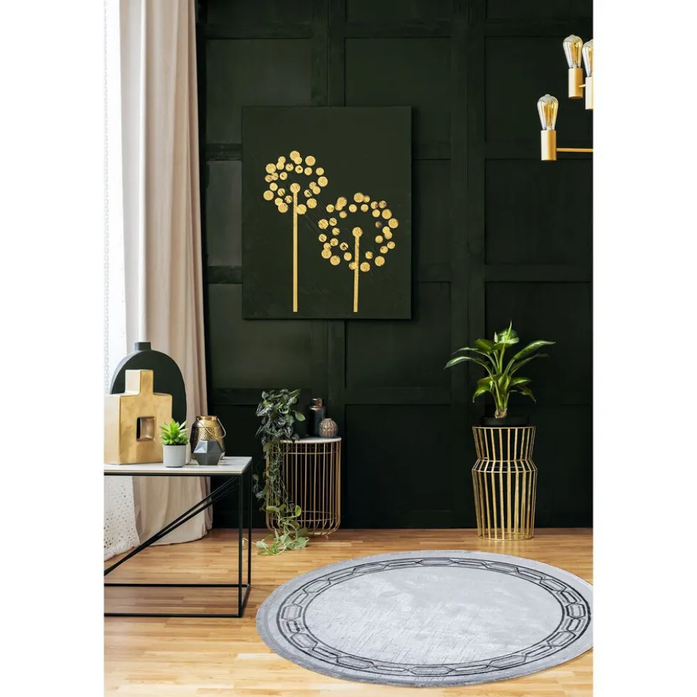 Dywan Multi-Decor Eclipse, koło, 120 cm, ornament, kość słoniowa