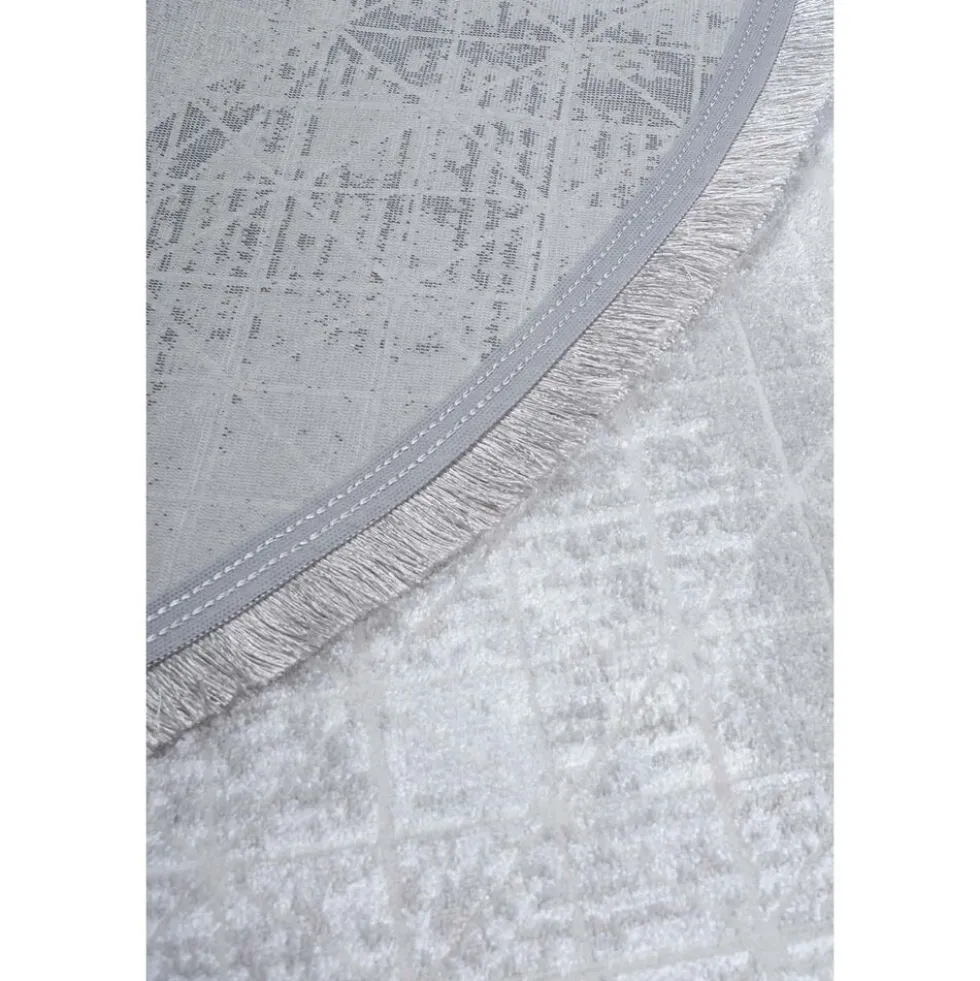 Dywan Multi-Decor Eclipse, koło, 120 cm, obramowanie, szary