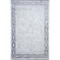 Dywan Multi-Decor Eclipse, 60 x 100 cm, ornament, szary z frędzlami