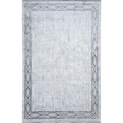 Dywan Multi-Decor Eclipse, 120 x 170 cm, ornament, szary z frędzlami
