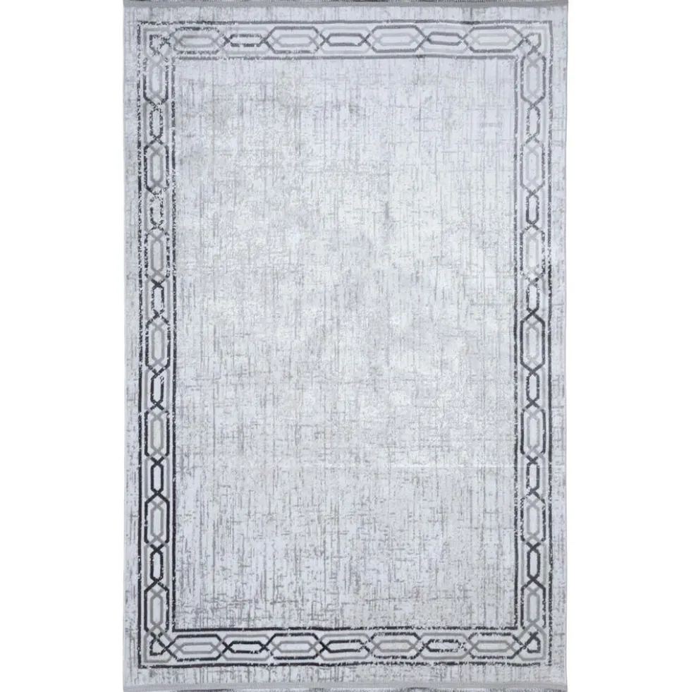 Dywan Multi-Decor Eclipse, 120 x 170 cm, ornament, szary z frędzlami
