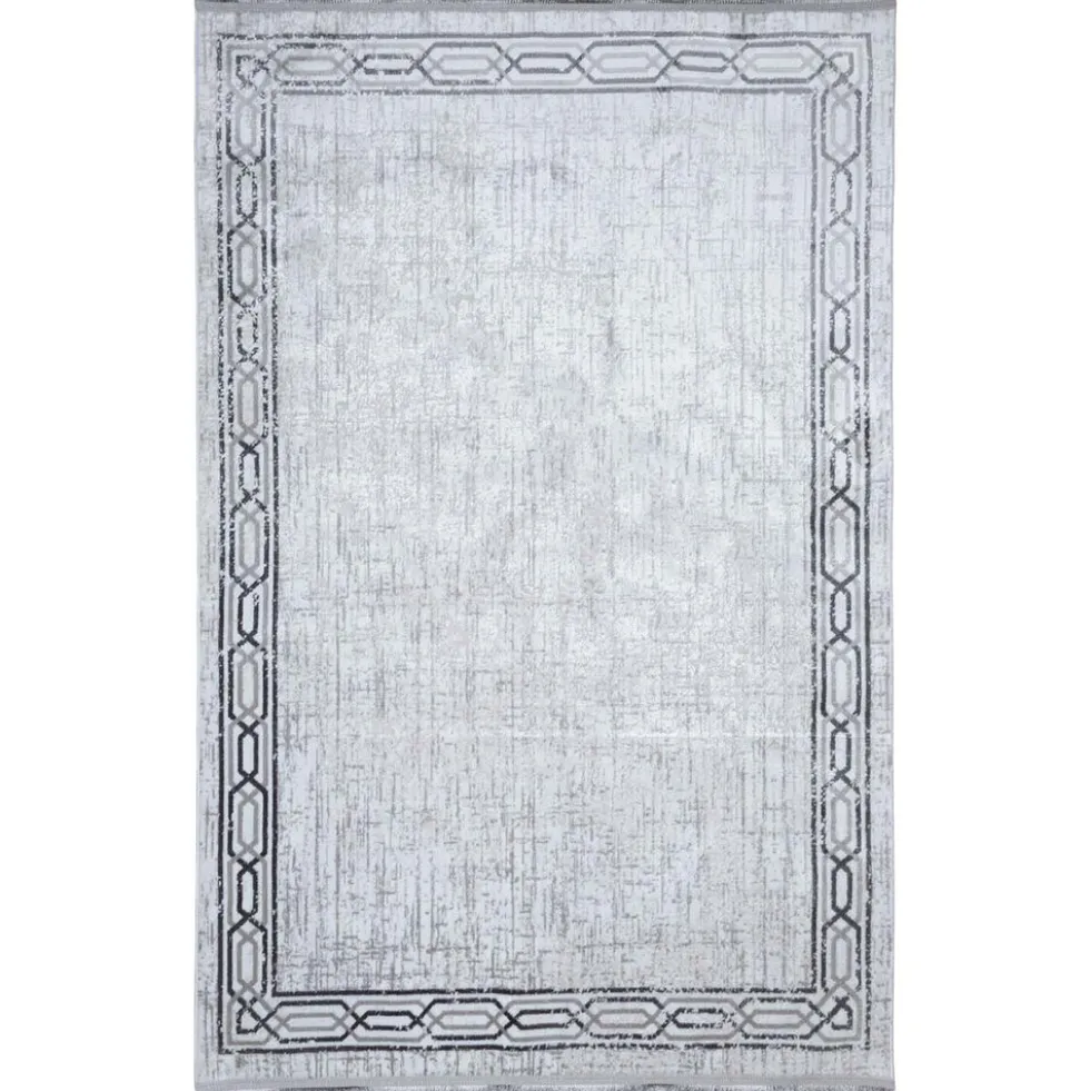 Dywan Multi-Decor Eclipse, 80 x 150 cm, ornament, szary z frędzlami