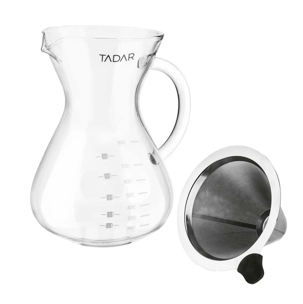 Dzbanek do kawy z zaparzaczem Tadar, 800 ml, szklany