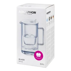 Dzbanek filtrujący szklany Aquaphor Glass, 2,5 l, z wkładem Maxfor+ Mg, biały