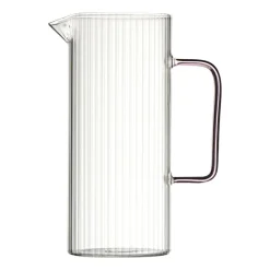 Dzbanek ryflowany Vialli Design Livio, 1,5 l, z różowym uchem