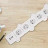Elastyczna listwa zasilająca Hykker, 5 gniazd, 2 x USB-A, 1 x USB-C