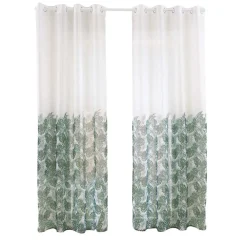 Firany na przelotkach 137 x 250 cm Smukee Home, 2 szt., z nadrukiem, liście monstery